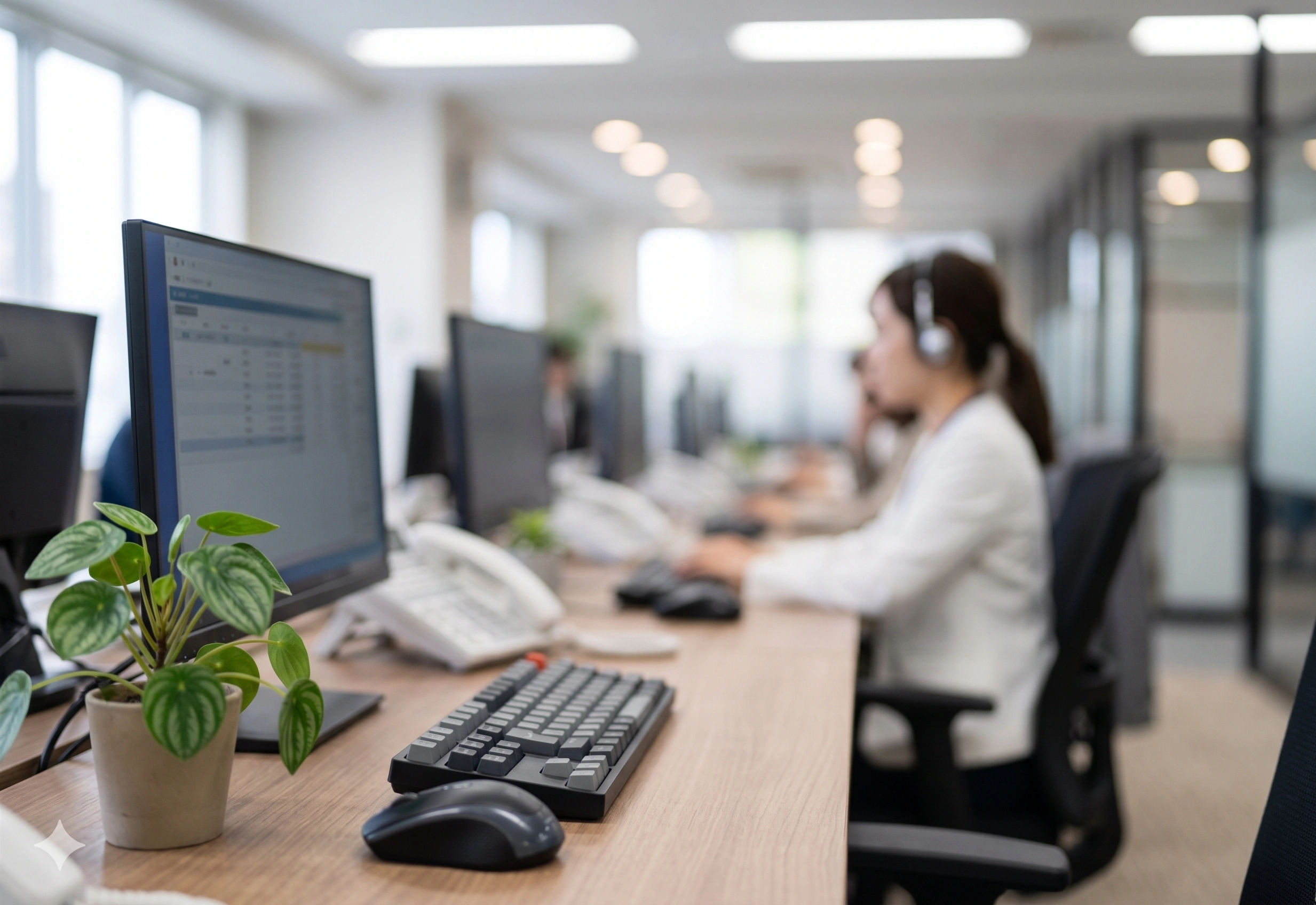 笑顔でお客様をサポートするオペレーター